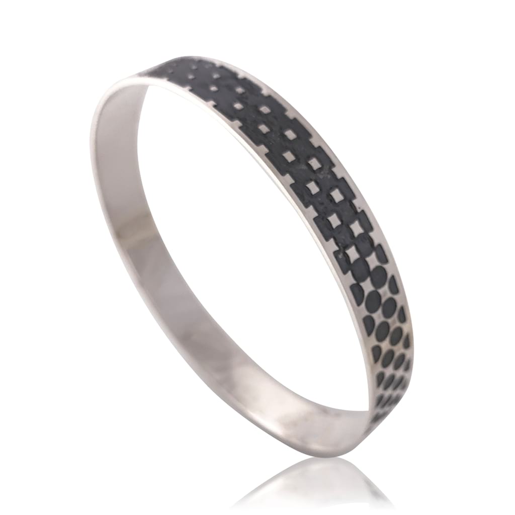 Silver Gradient Bangle Bracelet