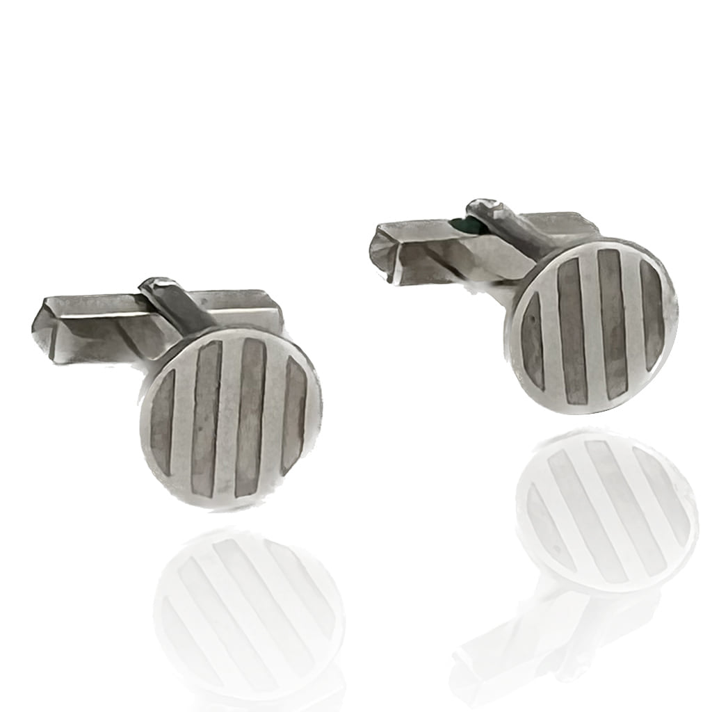Silver Cufflinks on white Background