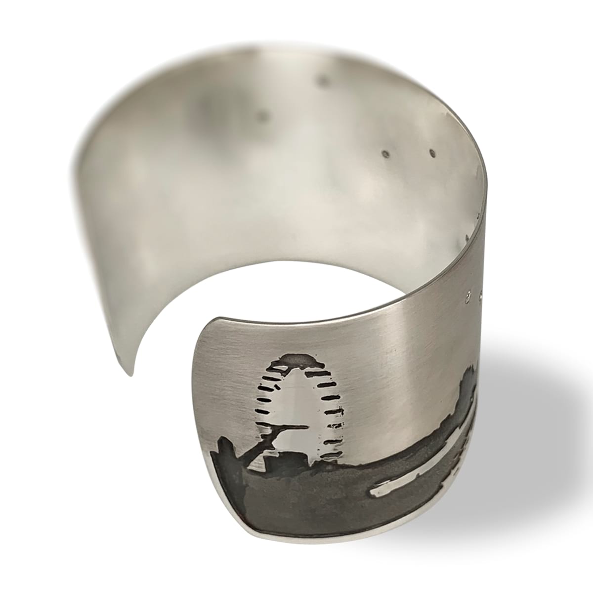 Westminster Bridge Wide Silver Cuff detailing London eye
