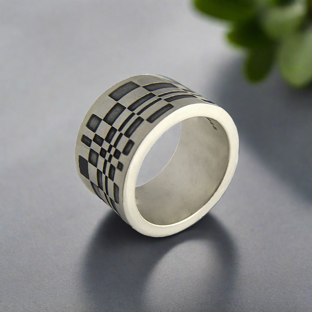 Thumb Silver Ring on grey background