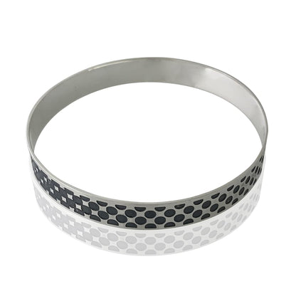 Silver Bangle Bracelet partially oxidised with a gradient effect on a white background