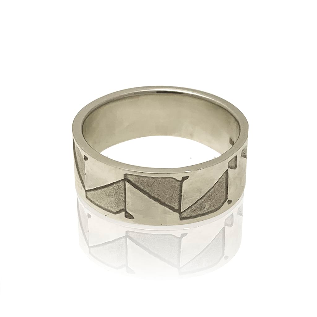 abstract silver ring flat