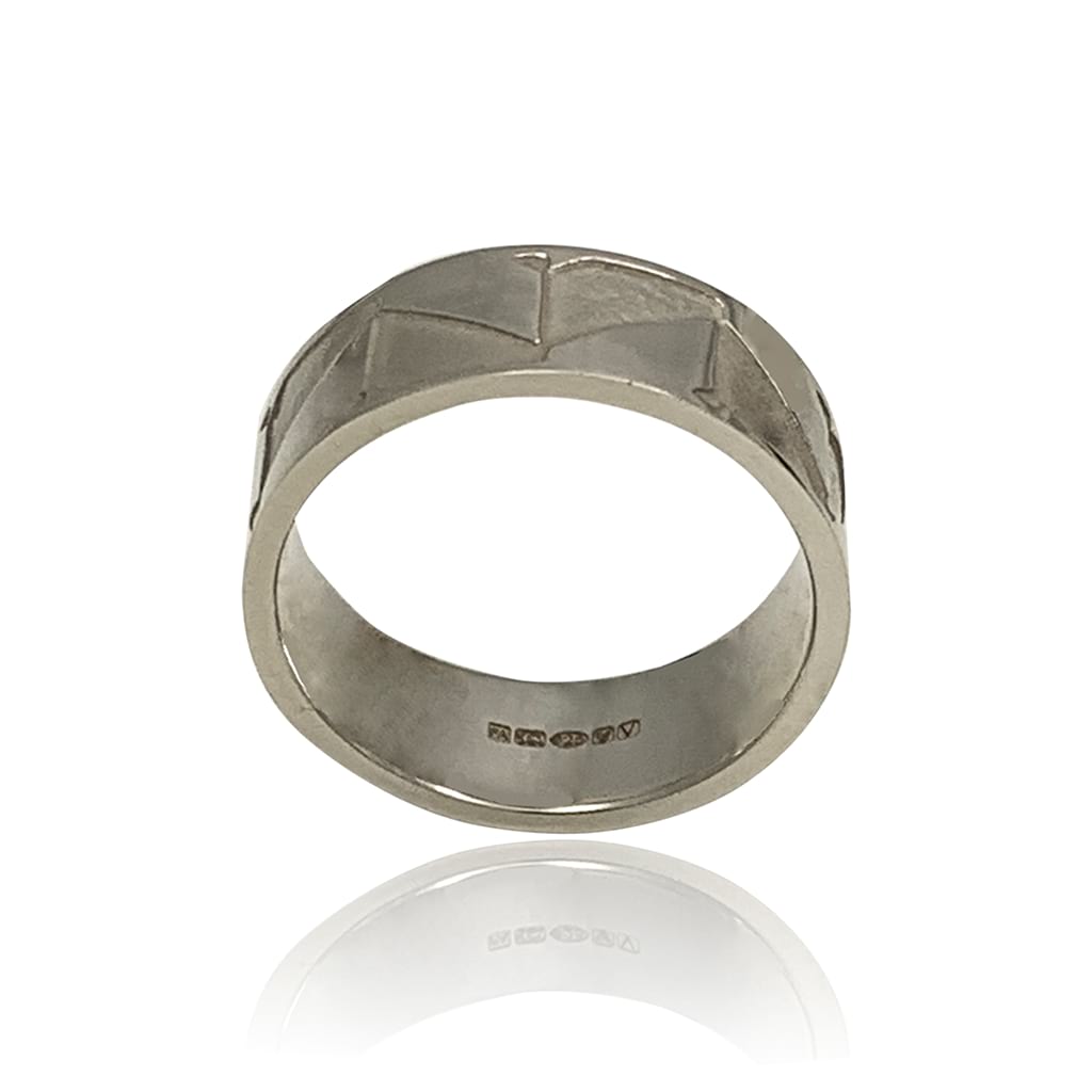 abstract silver ring frontal view