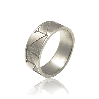 abstract silver ring polished