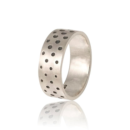unisex dots silver ring lateral