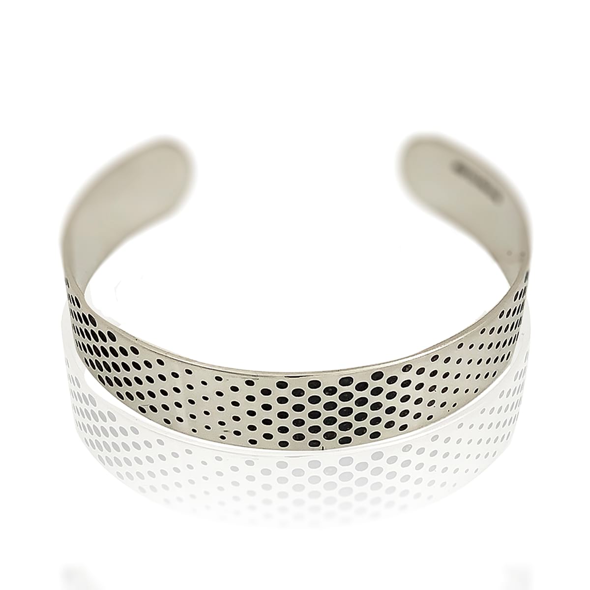 dots silver cuff narrow on white background