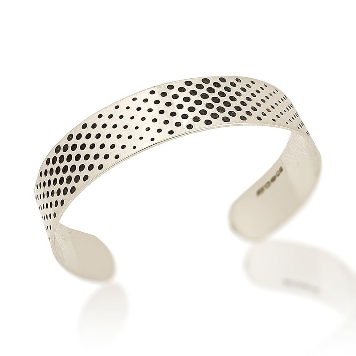 Silver Narrow Cuff with Dots