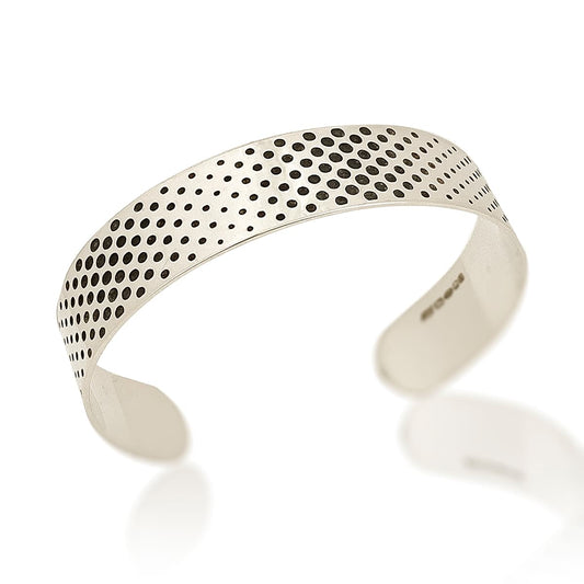 Silver Narrow Cuff with Dots