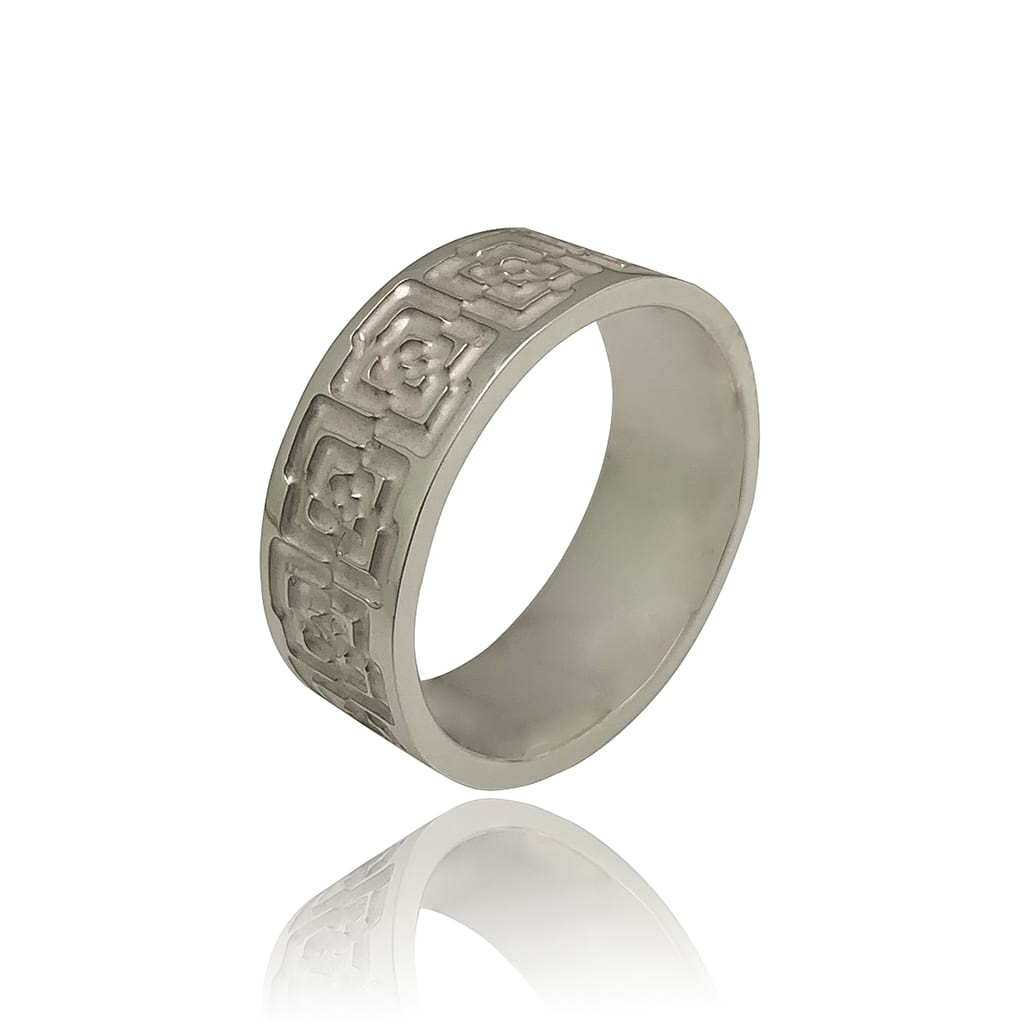 Unisex-Geometric-Design-Ring Polished