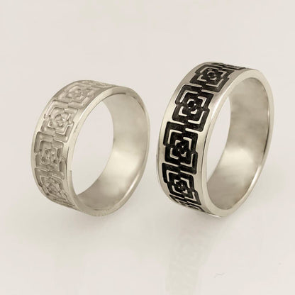 Two Unisex Geometric Design Ring