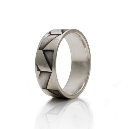 Unisex-Sterling-Silver-Abstract-Ring