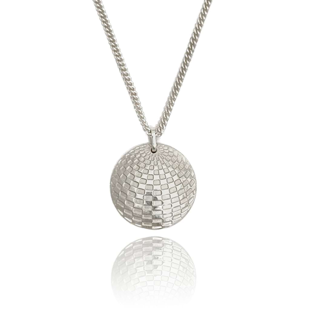 Small Silver domed pendant with design based on optical illusion